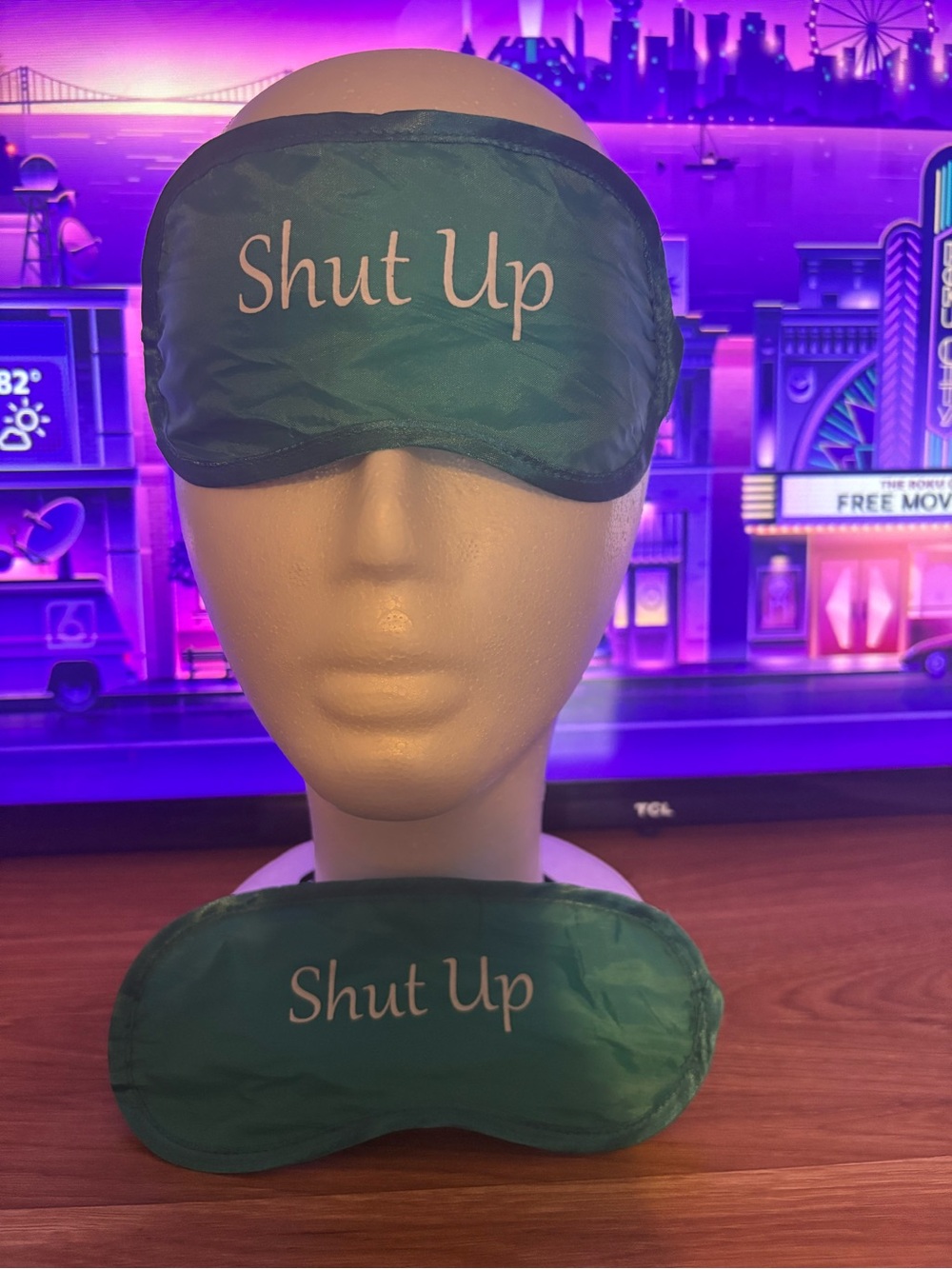 Teal "Shut Up" Sleep Mask - Unbranded